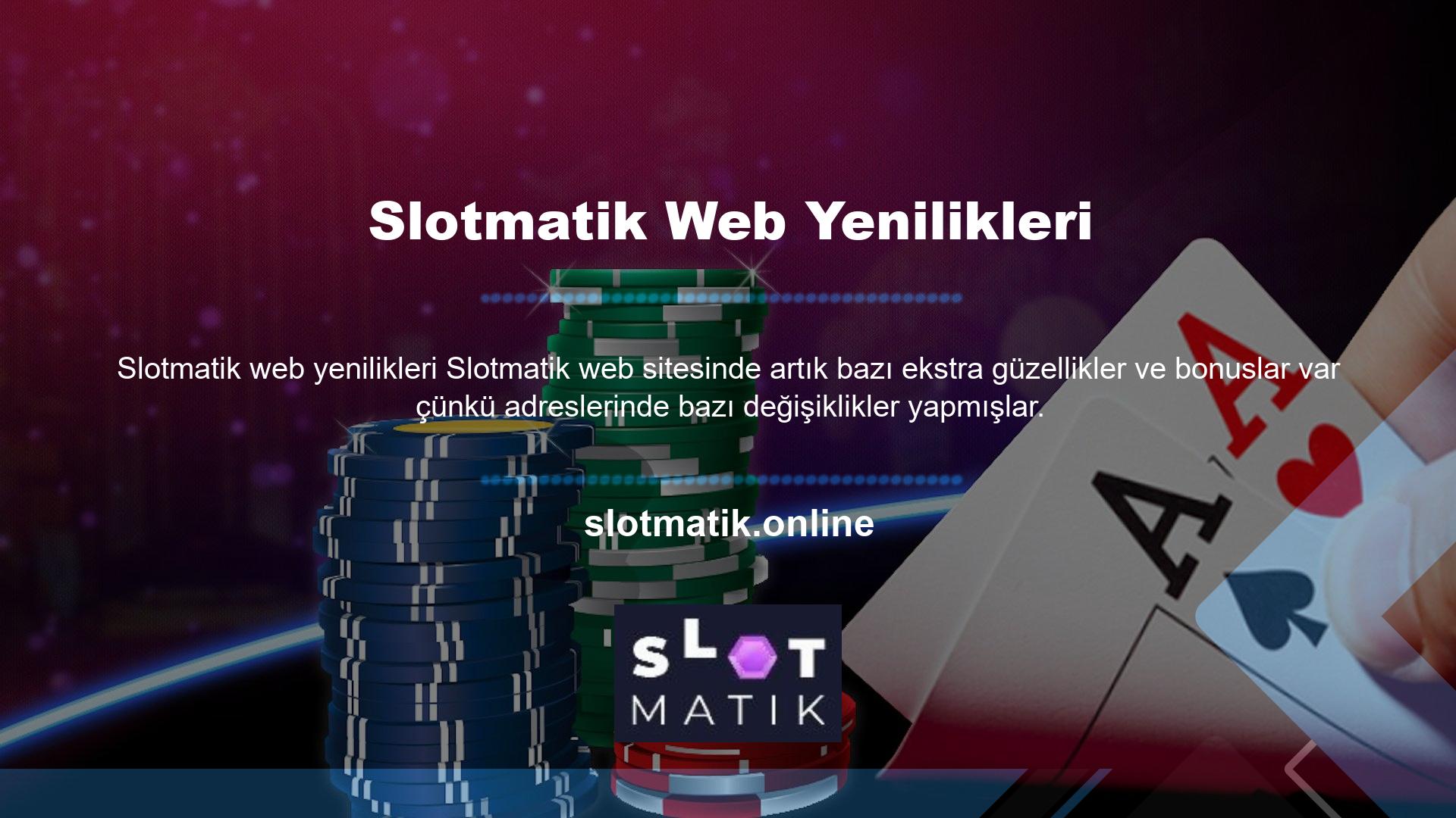 Slotmatik tüm eski oyunlara yeni ve heyecan verici oyunlar ekleyerek oyunlarını daha da iyi hale getirmek için çok çalışıyor